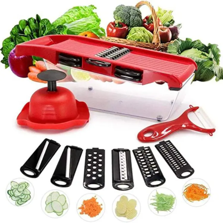 Multi‑Functional 10‑in‑1 Mandoline Slicer | Vegetable Cutter, Peeler, Chopper, Grater & Shredder