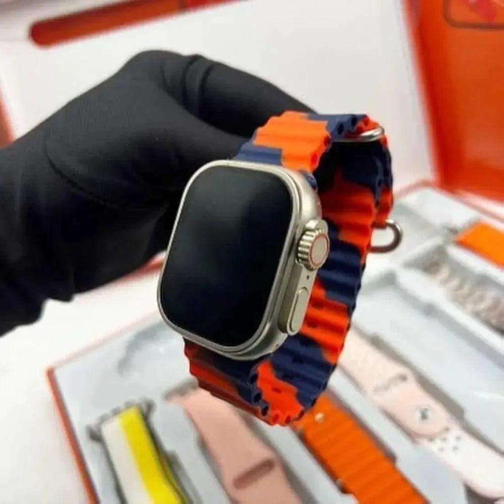 Ultra Smart Watch With 7 Silicone Straps Offering Stylish Variety And Comfortable Wear For Everyday Use