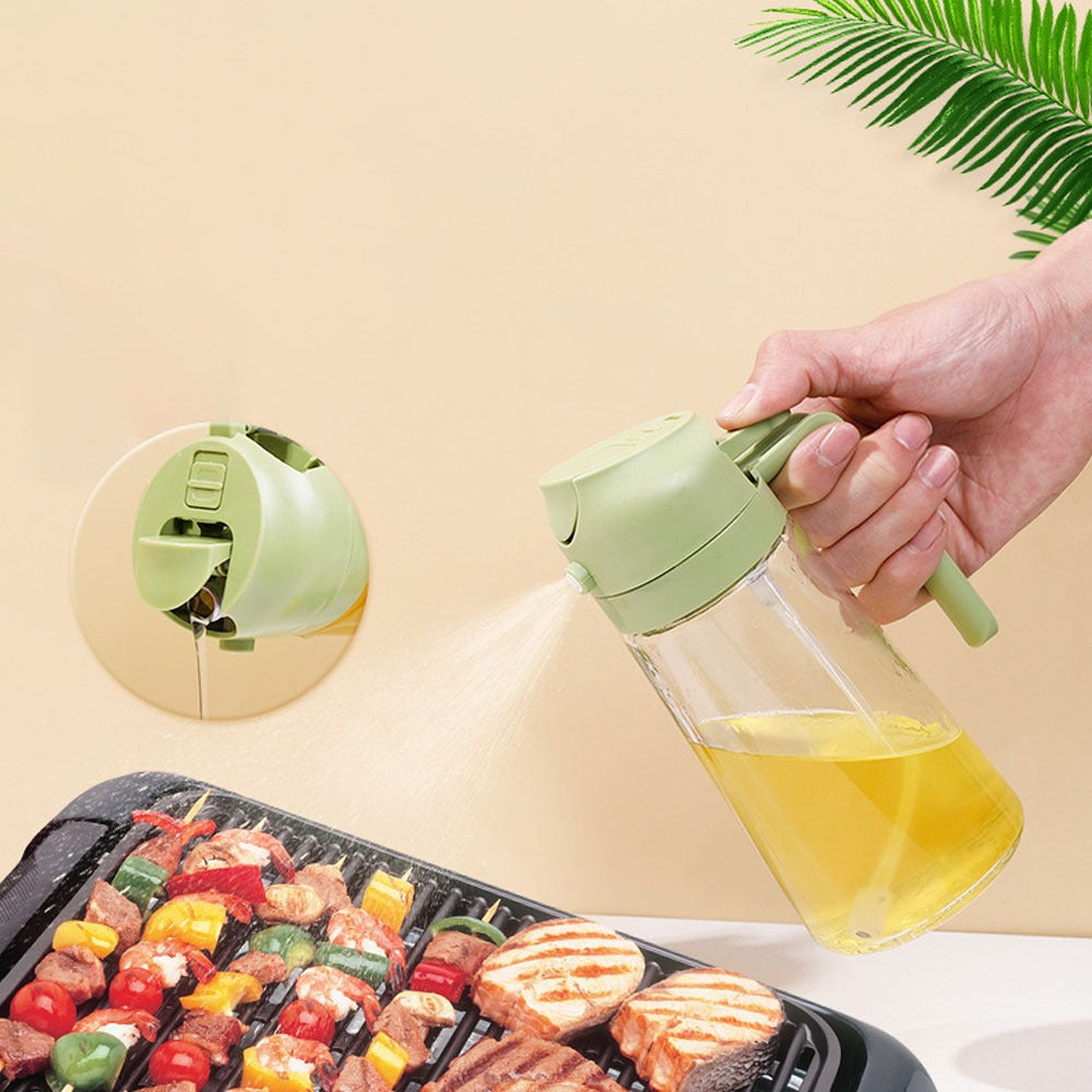 2 in 1 Oil Sprayer Bottle Kitchen Tool for Cooking Baking BBQ - 470ML
