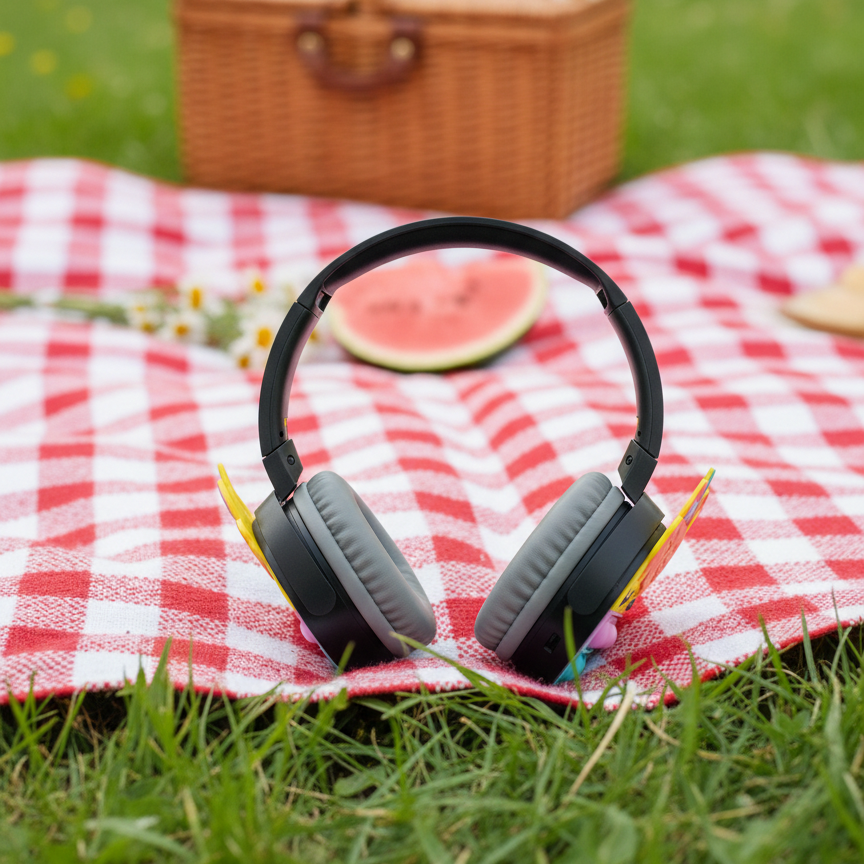 SAMONPOW Kids Bluetooth Headphones – Wireless, Noise-Cancelling, with Microphone | Soft Silicone On-Ear Headphones for School, Travel, Tablet & Phone (random colour)