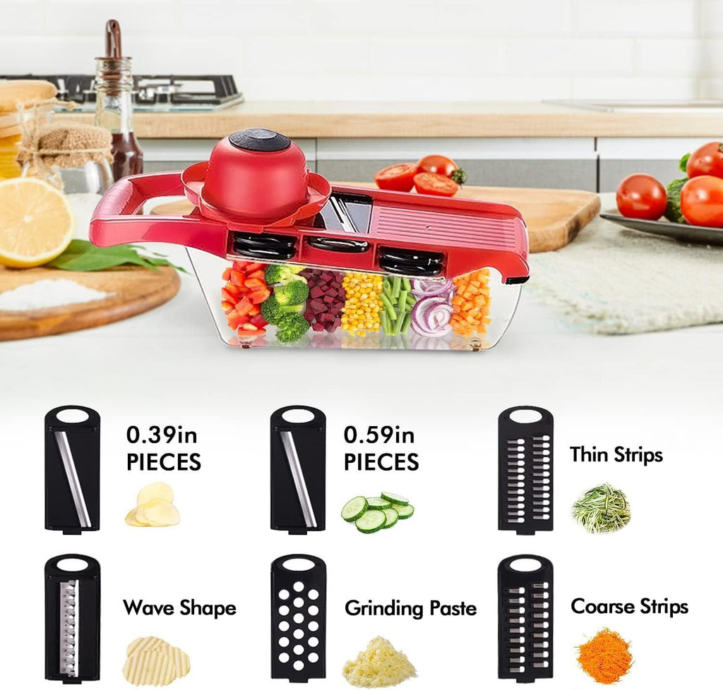 Multi‑Functional 10‑in‑1 Mandoline Slicer | Vegetable Cutter, Peeler, Chopper, Grater & Shredder