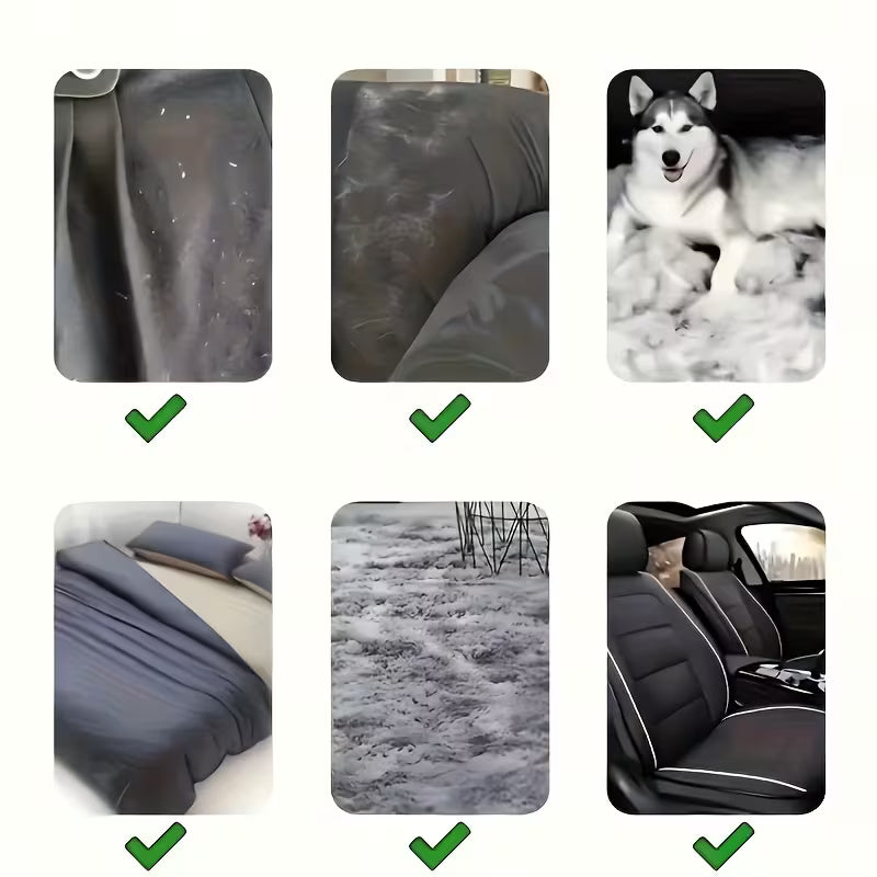 A Double-Sided Manual Dust Brush, a Reusable Pet Hair Remover Suitable for Clothes, Bedding, Sofas, Furniture, Carpets, And an Anti-Static Tool with a Plastic Handle, Requires No Electricity, Designed for Shedding And Grooming Dogs.