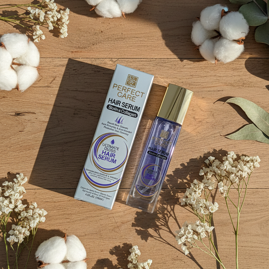 PERFECT CARE KERATIN Hair Serum | Ultimate Gloss Formula with Argan Oil & Vitamin E | Rapid Growth, Anti-Greying, Anti-Hairfall & Density Promotion (4.2 Fl.Oz/120mL)