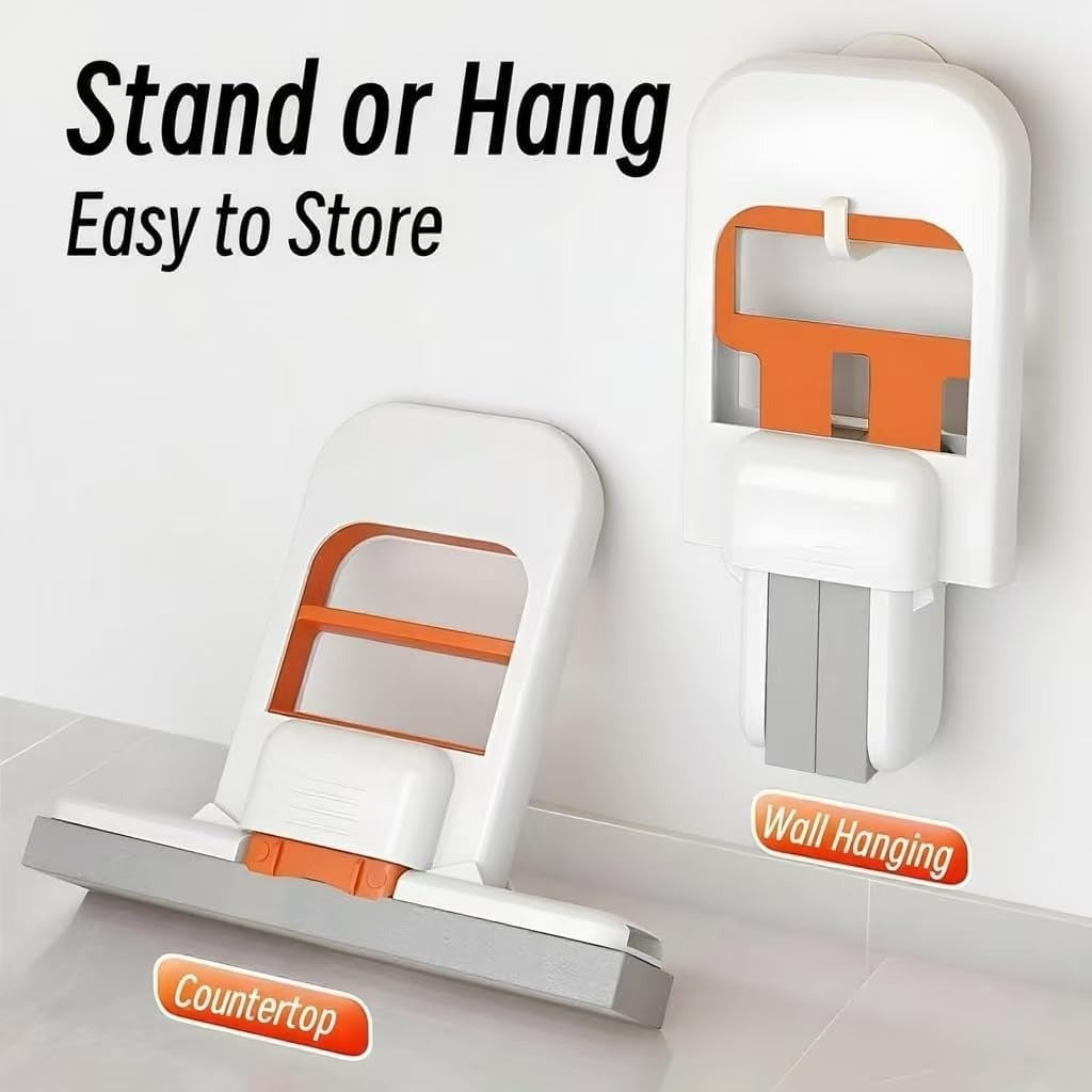 Foldable Desktop Mini Sponge Mop | Portable Wet & Dry Cleaning | Self‑Squeezing Mop for Kitchen, Bathroom, Car & Glass