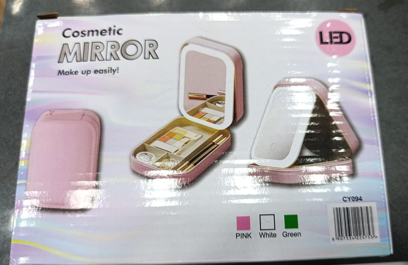 Portable Folding Makeup Mirror Jewellery Box – 3-Color LED Beauty Mirror, Multi-Function Personal Care Organizer