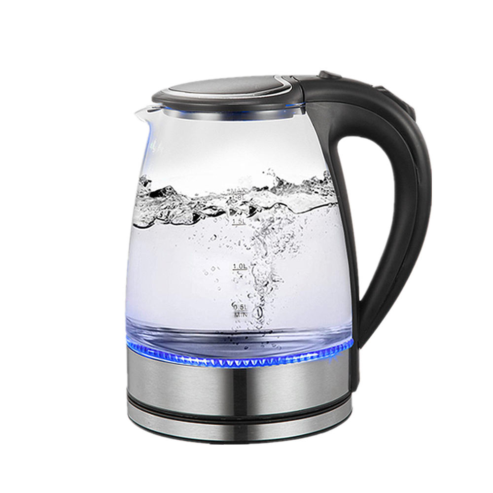 1.8L Glass Hot Electric Glass Kettle with Blue Light Boiling Automatically Power off Function