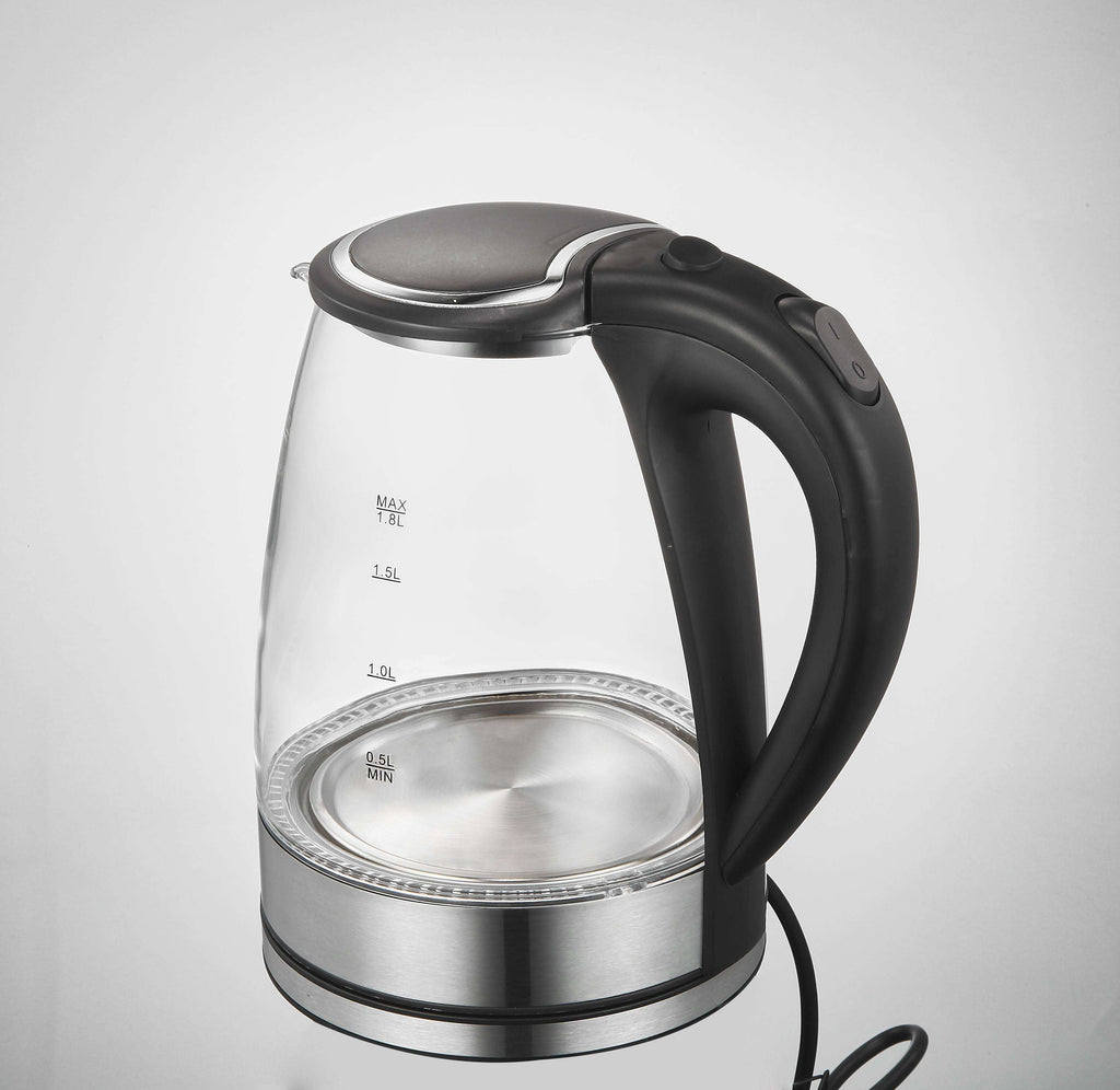 1.8L Glass Hot Electric Glass Kettle with Blue Light Boiling Automatically Power off Function