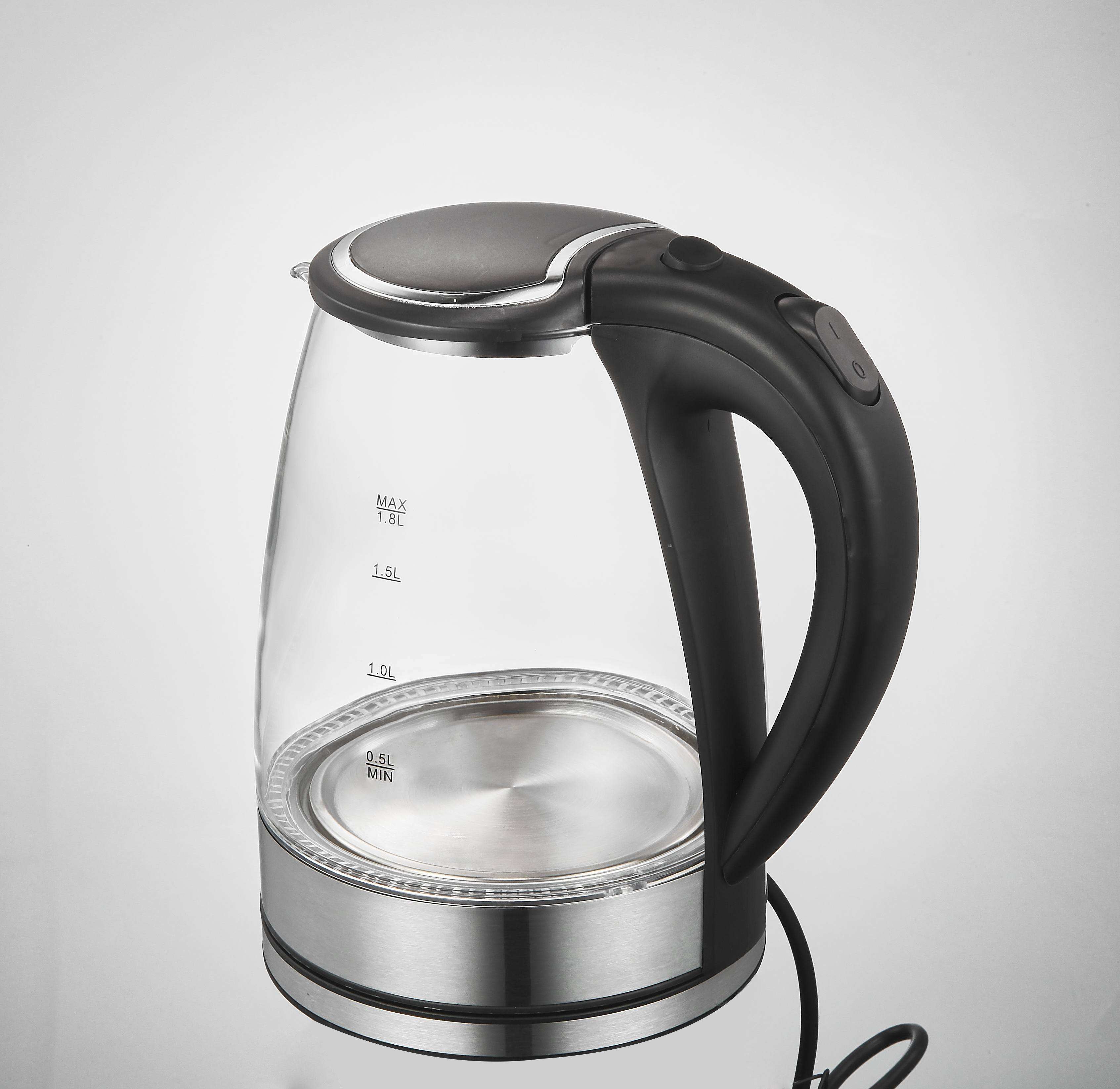 1.8L Glass Hot Electric Glass Kettle with Blue Light Boiling Automatically Power off Function