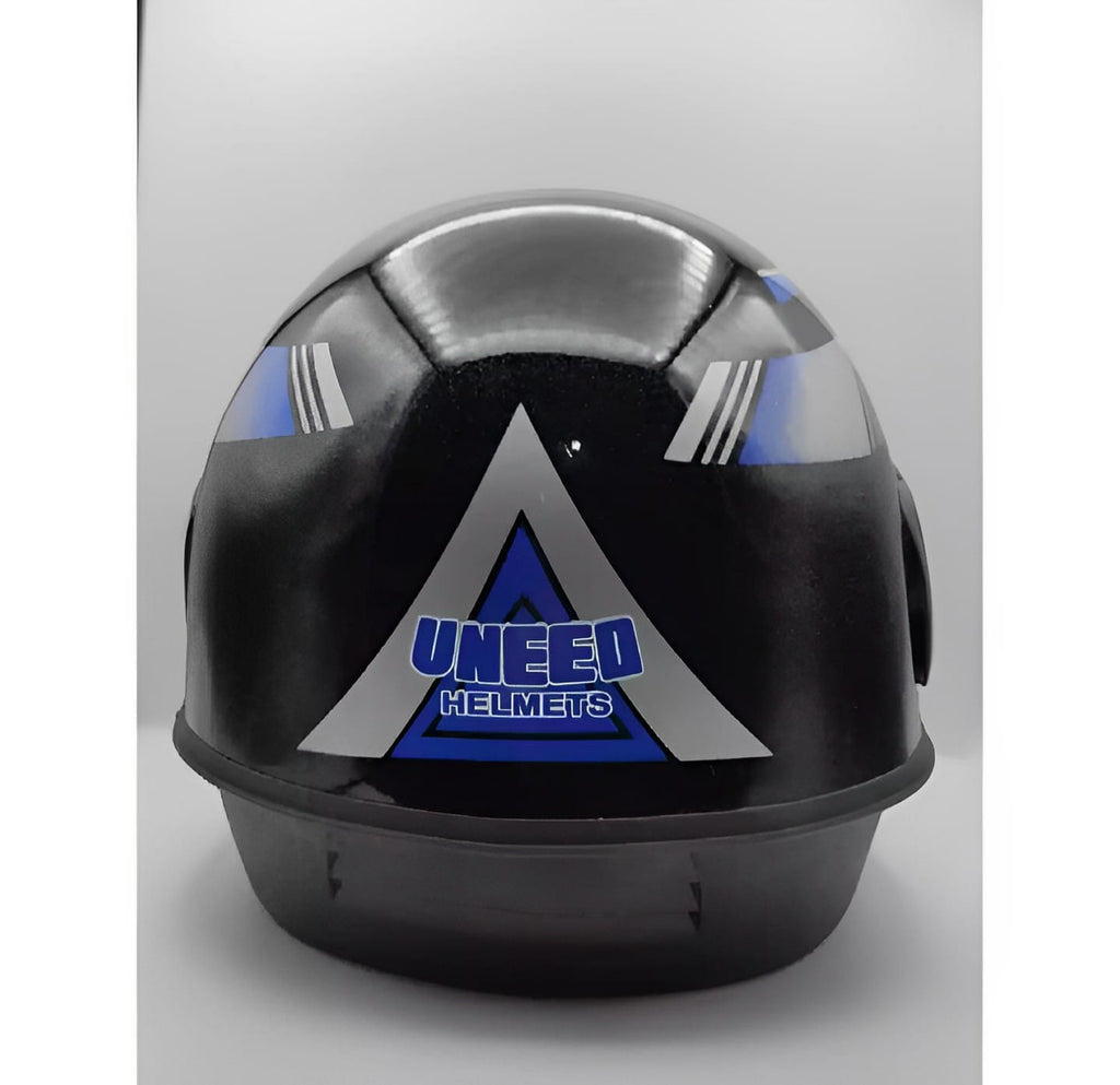 Uneed Bike Helmet unbreakable - Black - Transparent Visor - Motorcycle Helmet - Motorbike Helmet - Black