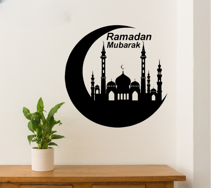 Ramzan Mubarak Islamic Calligraphy 3D Wooden Wall Decorative Gift Stylish Design Office Living Room I Decorating Items