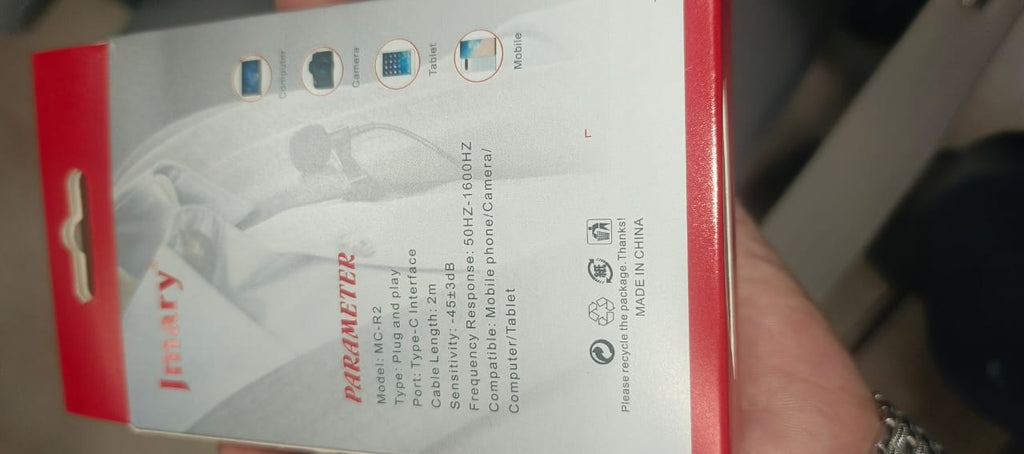 Jmary TikTok Type-c Lavalier Microphone with Clip Compatible Mobile, Laptop Tab etc