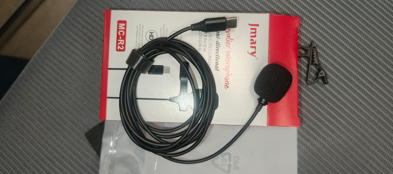 Jmary TikTok Type-c Lavalier Microphone with Clip Compatible Mobile, Laptop Tab etc