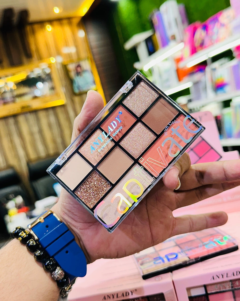 ANYLADY Captivate Professional Makeup Palette - 9-Shade Eyeshadow & Blusher Kit with High-Pigment Matte, Shimmer & Glitter Finishes