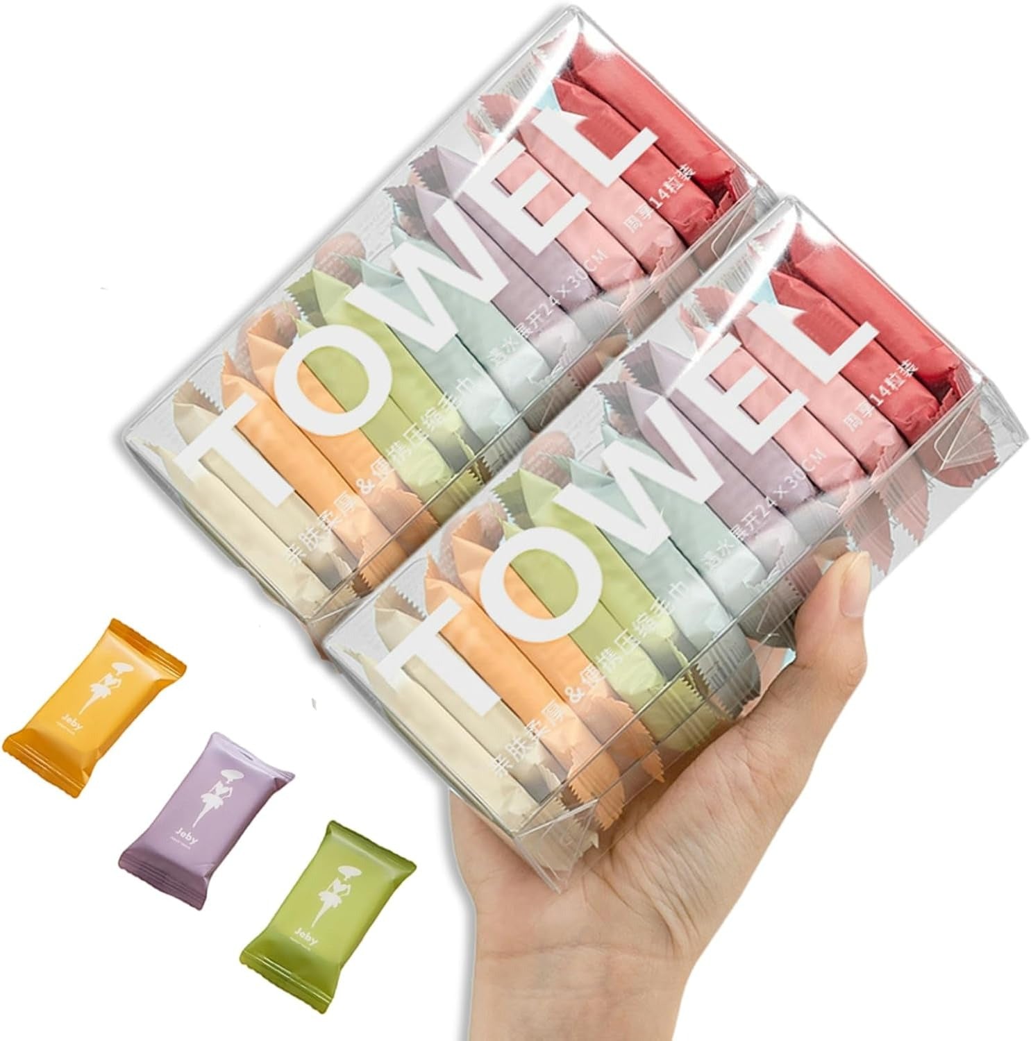 Disposable Washcloths | 14 pcs/box | Portable Travel Towels | Thickened Compressed Face & Beauty Square Towels