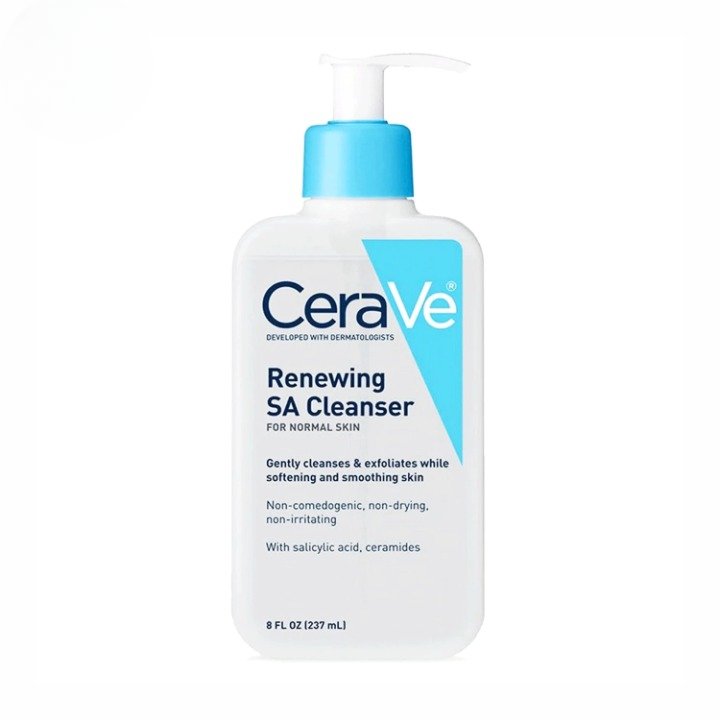 CeraVe Renewing SA Cleanser with Salicylic Acid – Exfoliating Face & Body Wash for Rough, Bumpy Skin (237ml)