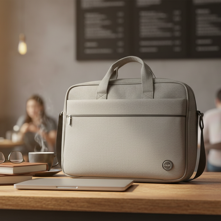 Grey Laptop Shoulder Bag Providing Durable Protection With Comfortable Carry Stylish Design