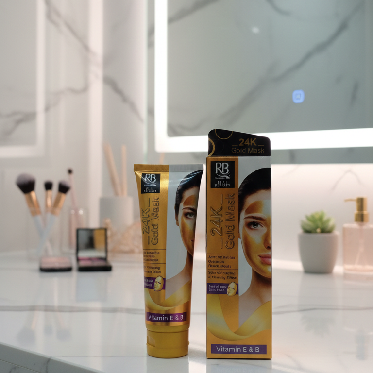 RB Cosmetics Real Beauty 24K Gold Mask | Hydrating & Brightening | Luxury Skincare Treatment | Original