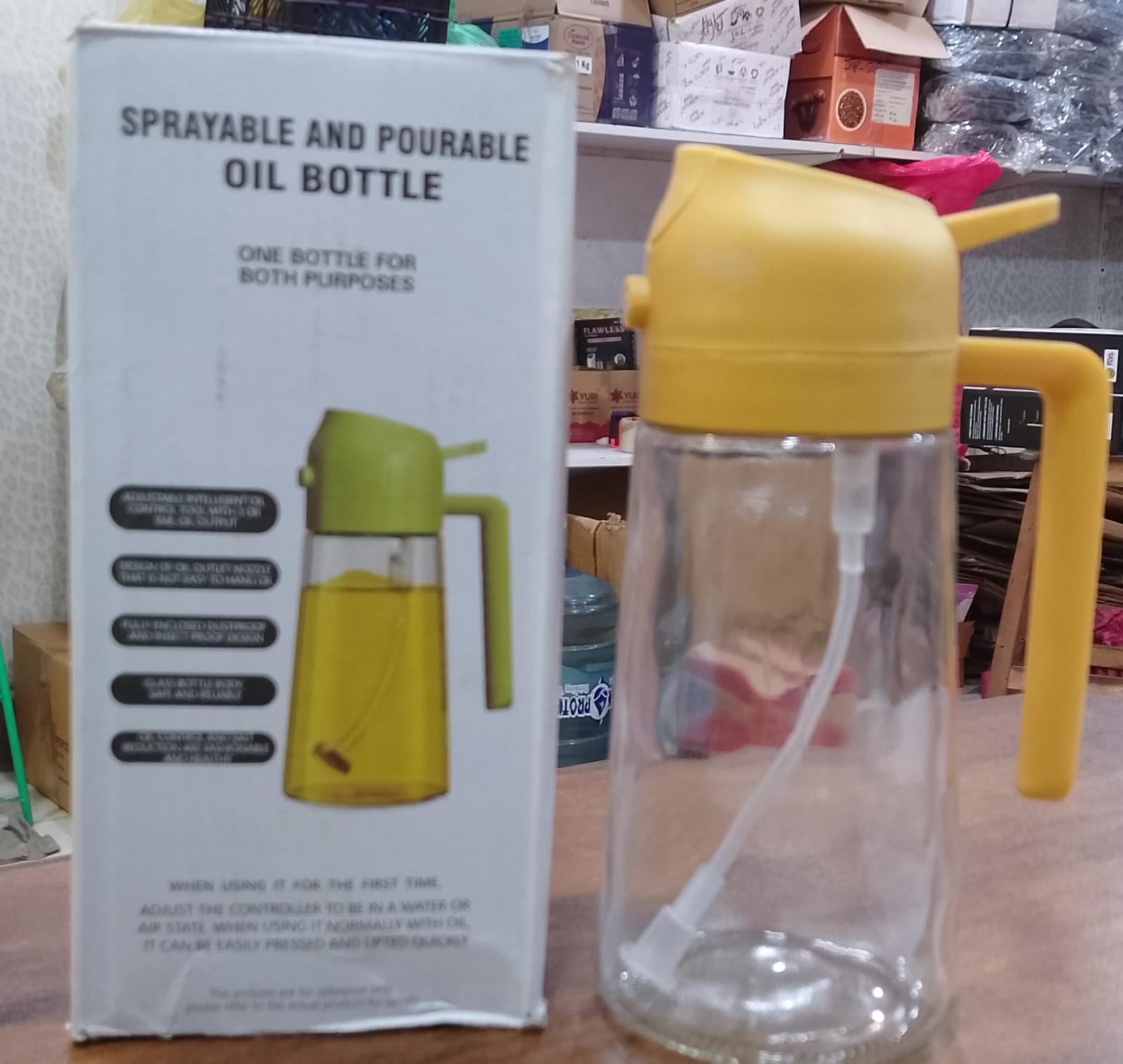 2 in 1 Oil Sprayer Bottle Kitchen Tool for Cooking Baking BBQ - 470ML