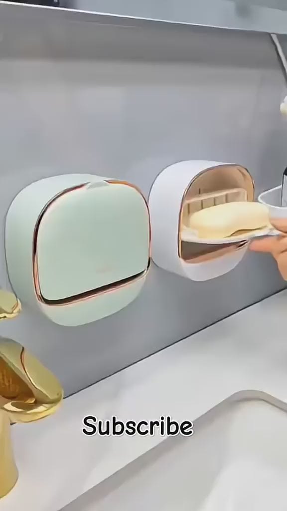 1Pc Wall Mounted Soap Holder With Drain Tray |