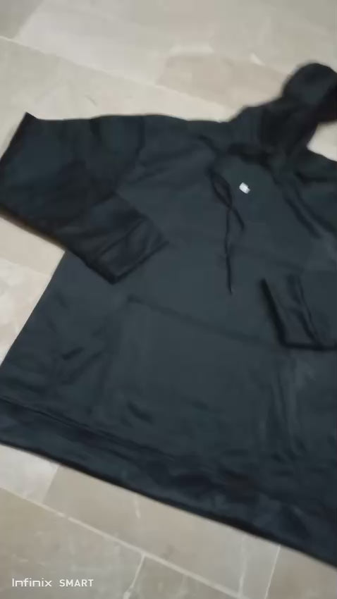 Black Polyester Hoodie – Warm, Soft & Stylish | Unisex Casual Wear for Winter & Everyday Comfort extra large