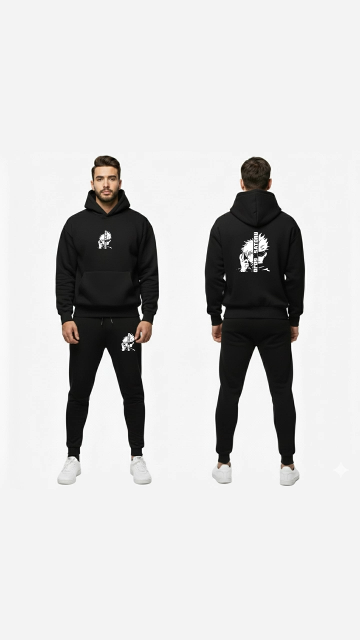 Urban Edge "WIN" Performance Tracksuit – Men’s Premium Heavyweight Fleece Hoodie and Jogger Set with New York Signature Graphics ( large )
